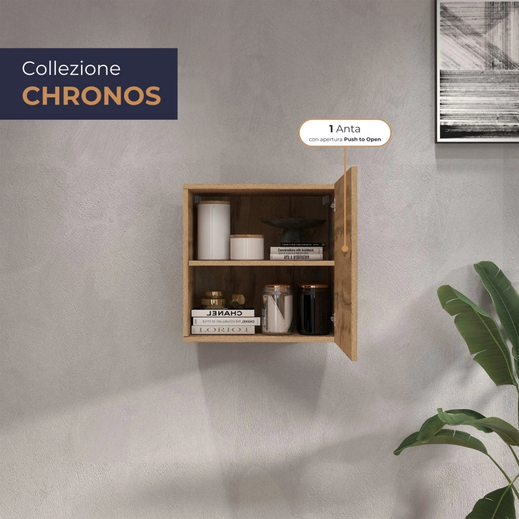 WHOUS Pensile a cubo Chronos con 1 anta rovere 50x35x50 cm
