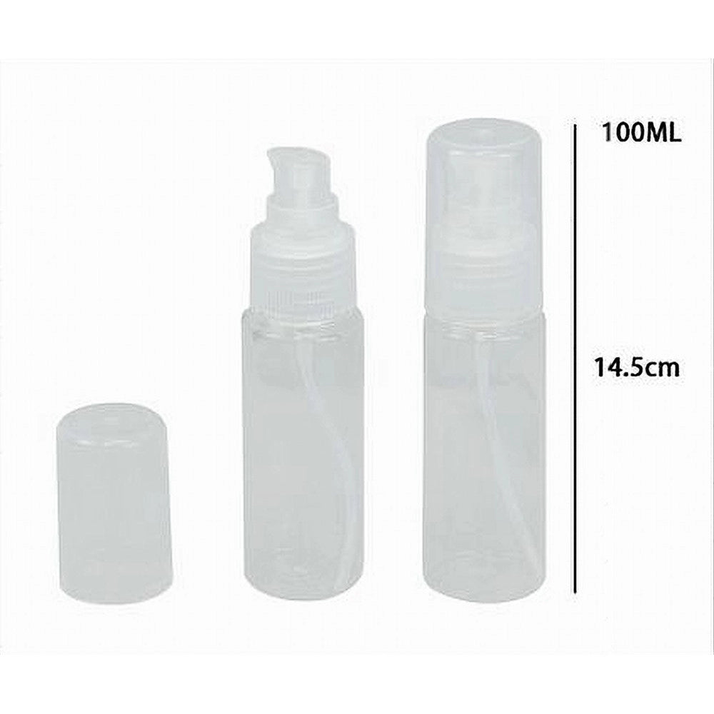 Trade Shop - Set 4pz Bottiglia Viaggi Vuota Trasparente 100ml Dispenser Pompa Per Crema 79396 -