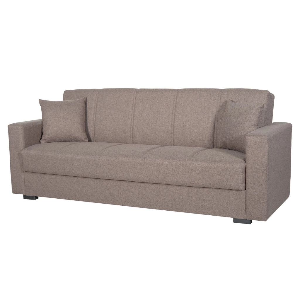Divano Letto 3 Posti Con Contenitore Moderno Salvaspazio Con Meccanismo Click-Clack E Imbottitura A Molle Design Moderno Ideale Per Soggiorno Salotto Ufficio Cameretta 214 x 80 x 87 Cm Grigio Chiaro