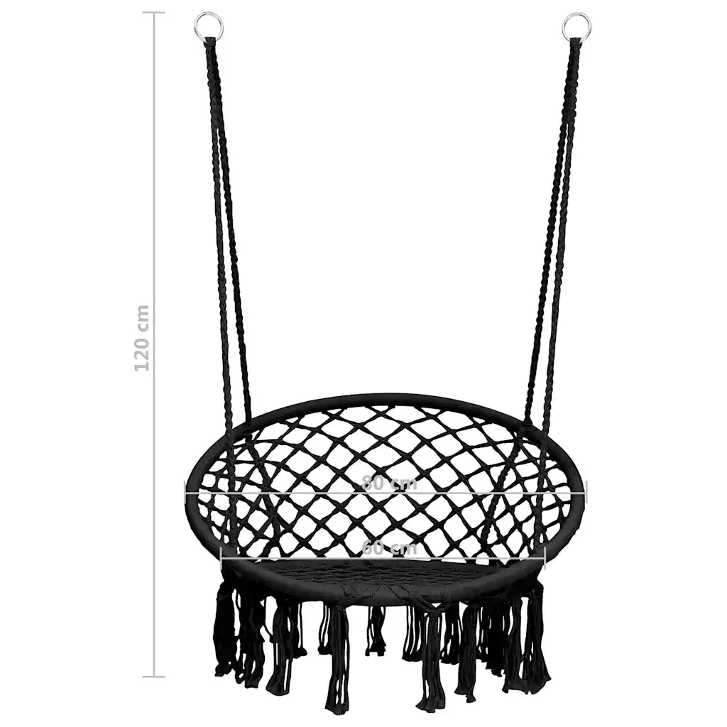 Sedia a Dondolo in Stile Amaca 80 cm Antracite 93156