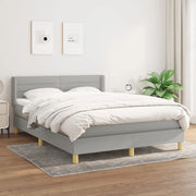 Giroletto a Molle con Materasso Grigio Chiaro 140x200cm Tessuto 3130353