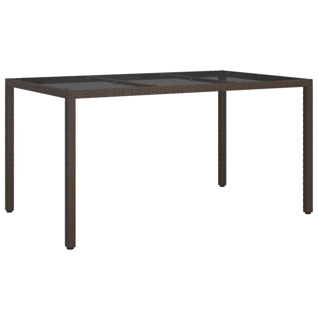 Set da Pranzo da Giardino 5pz con Cuscini in Polyrattan Marrone
