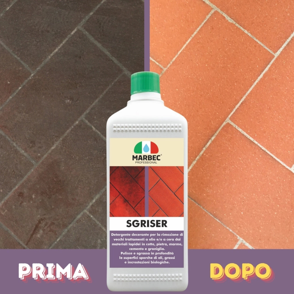 Detergente sgrassante professionale SGRISER   1LT + Tampone Marrone