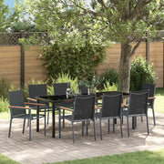 Set da Pranzo per Giardino 9 pcs Nero 3379092