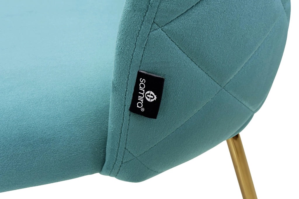 Sgabello cucina imbottito, sgabello alto in velluto verde tiffany piede dorato – Nicole - SG20NIG