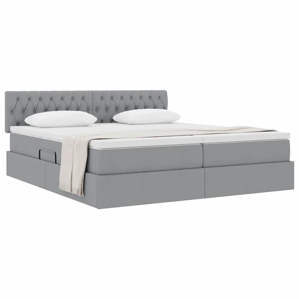 Letto con Contenitore con materasso Grigio chiaro 180 x 200 cm 3370937