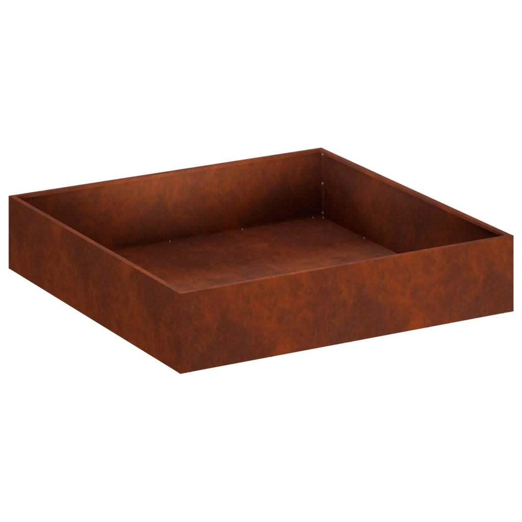 Vaso da giardino 2 pz Ruggine 80 x 80 x 20 cm Acciaio Corten 8005021