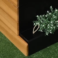 Letto per Piante con 4 Fioriere, Sistema di Autoirrigazione, Resistente alle Intemperie, 79.5 cm x 49.5 cm x 80 cm