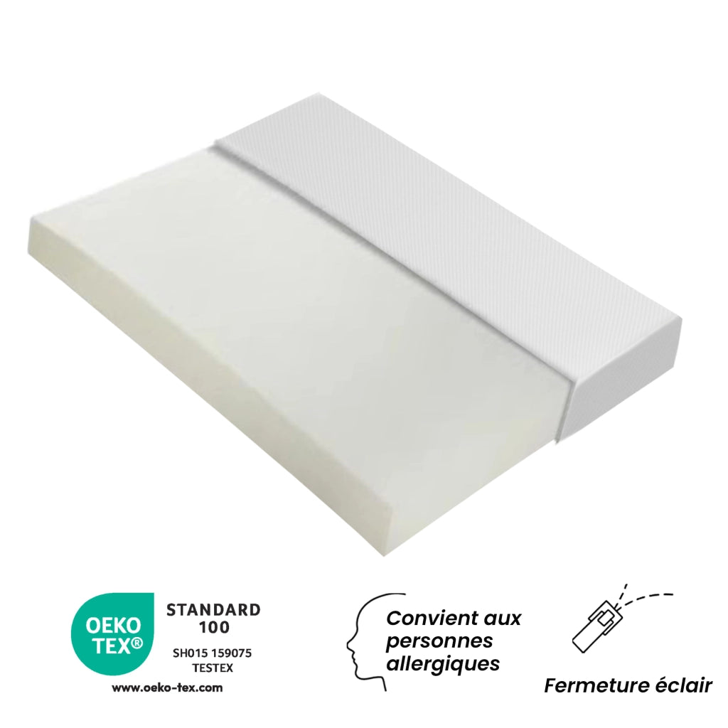 Materasso in schiuma ergonomico traspirante H3. sfoderabile; bianco 140×200 cm