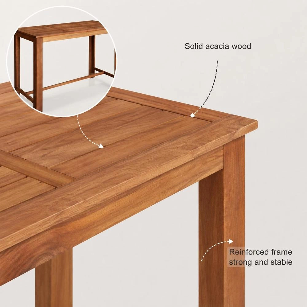 Bar Table Solid Acacia Wood 150x70x105 Cm