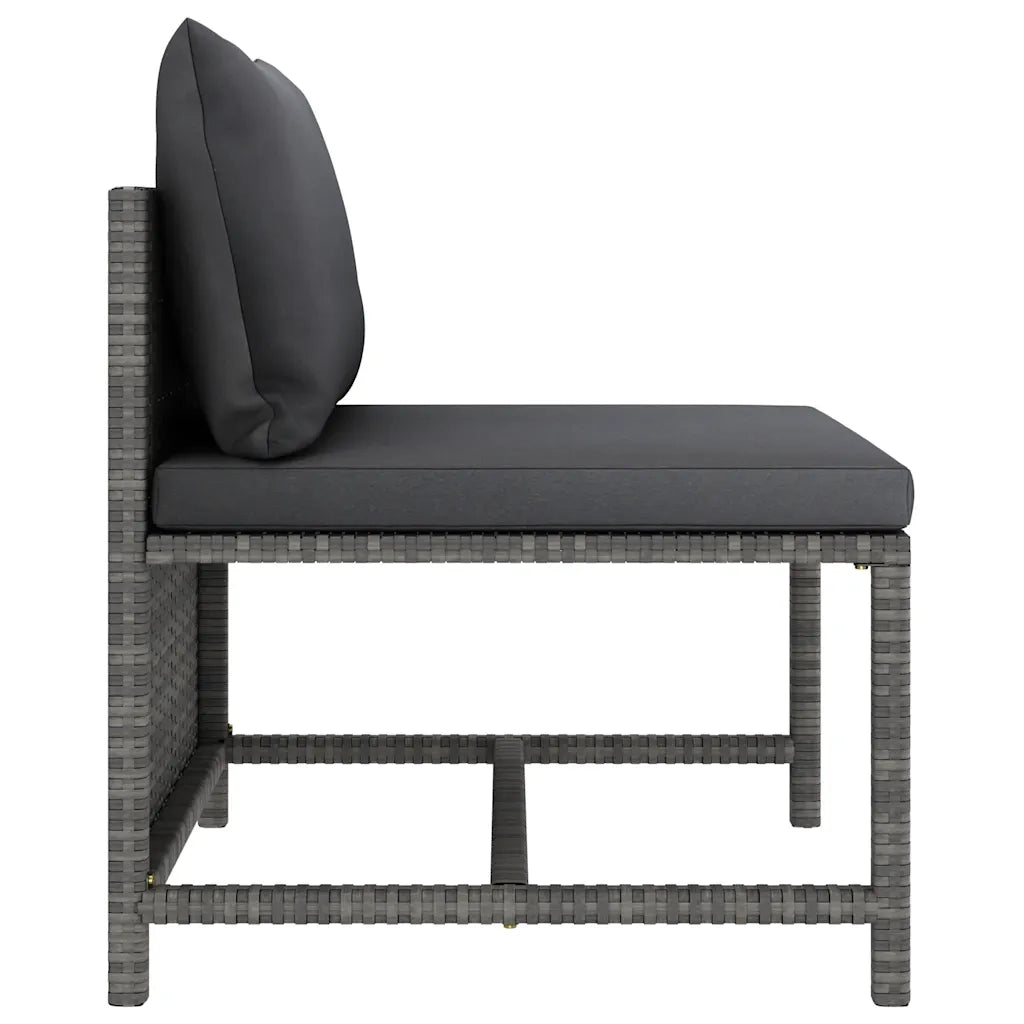Set Divani da Giardino 12 pz con Cuscini in Polyrattan Grigio 3059777