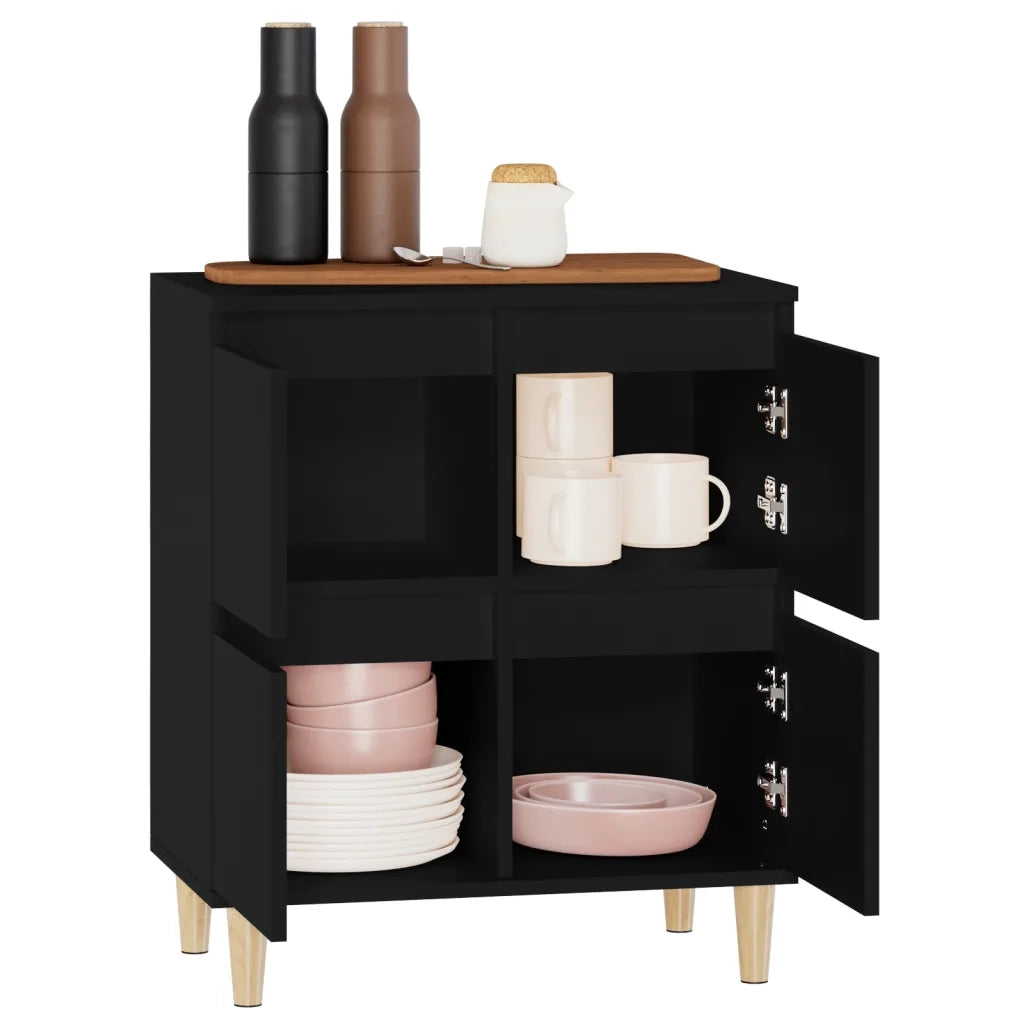 Credenza Nero 60x35x70 cm in Legno Multistrato 821157