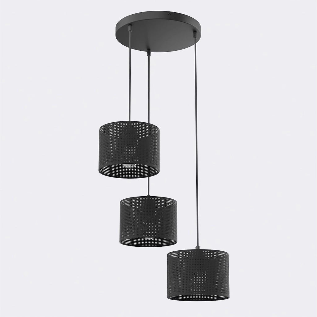 Lampada a sospensione LUX in acciaio nero opaco