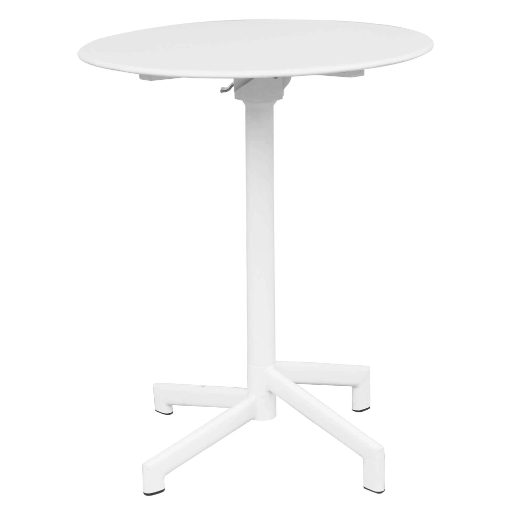 TAVOLO ALTO VEGA IN ACCIAIO TONDO 60 X H74 CM IN COLORE BIANCO