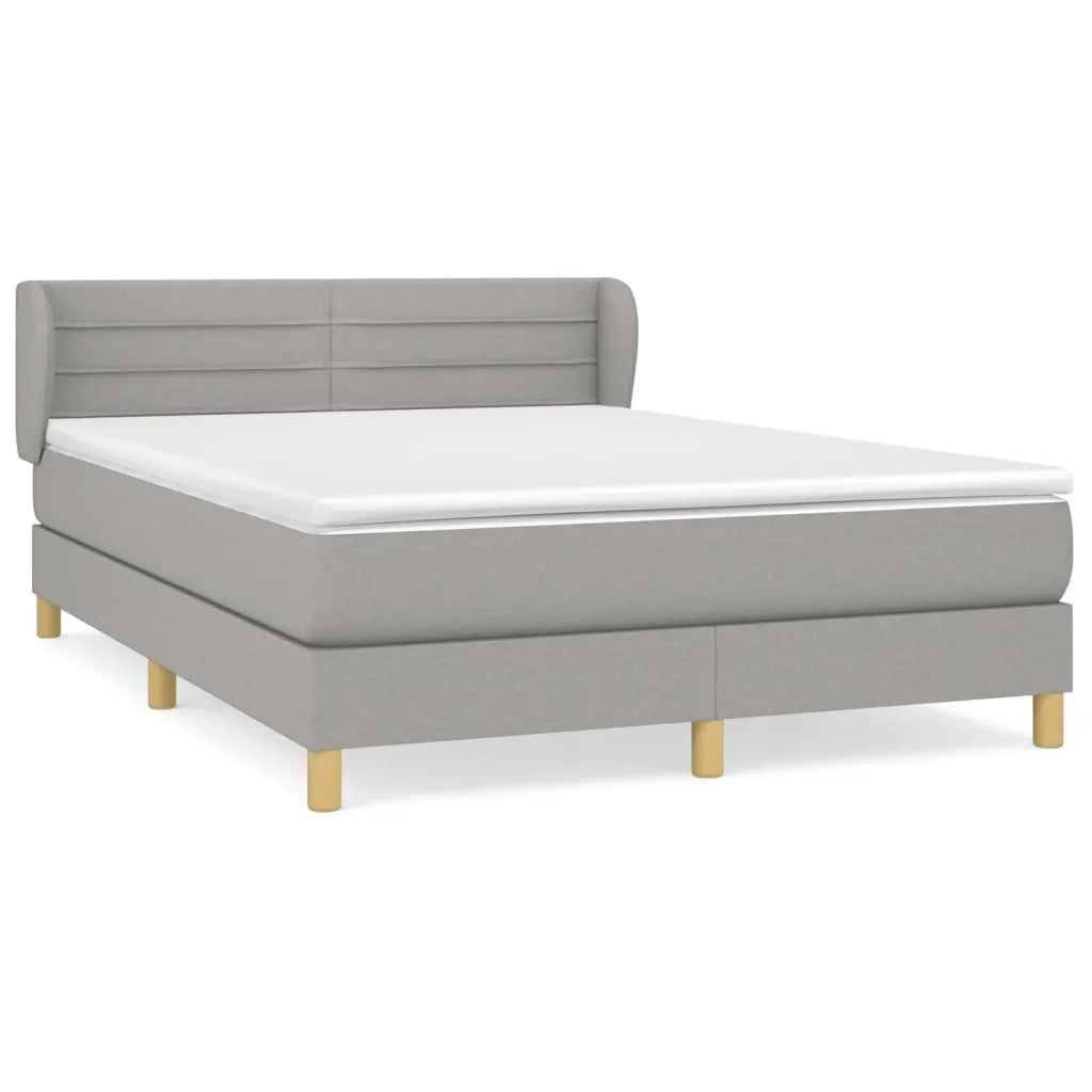 Giroletto a Molle con Materasso Grigio Chiaro 140x190cm Tessuto 3126877