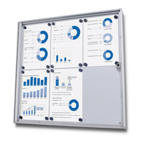 Bacheca con Anta Battente 71,1x65,5x2,6 cm in Alluminio Grigio Chiaro