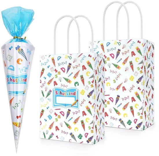 Borse da regalo 6 pezzi - Ritorno a scuola - Accessori per feste - Maniglie - Cilindri - Borse di compleanno - Borse per feste