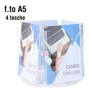 Portadepliant da banco girevole 4 tasche A5
