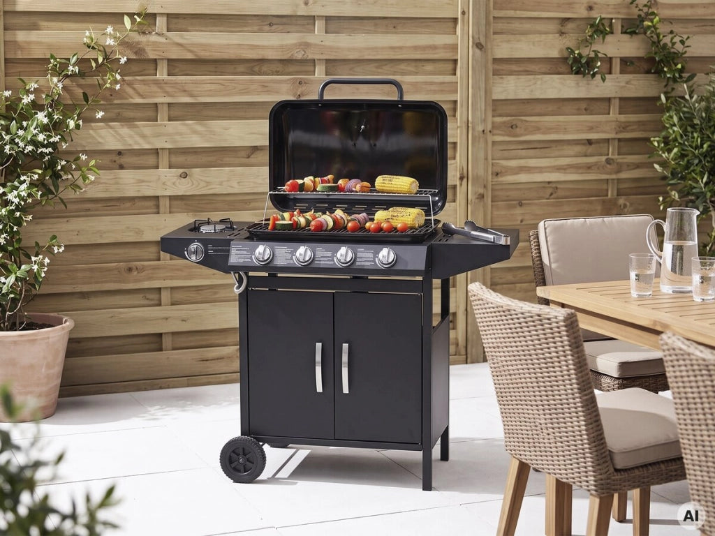 Barbecue gas "Festa 5" - 5 fuochi di cui 1 laterale - 12,9 Kw- Nero
