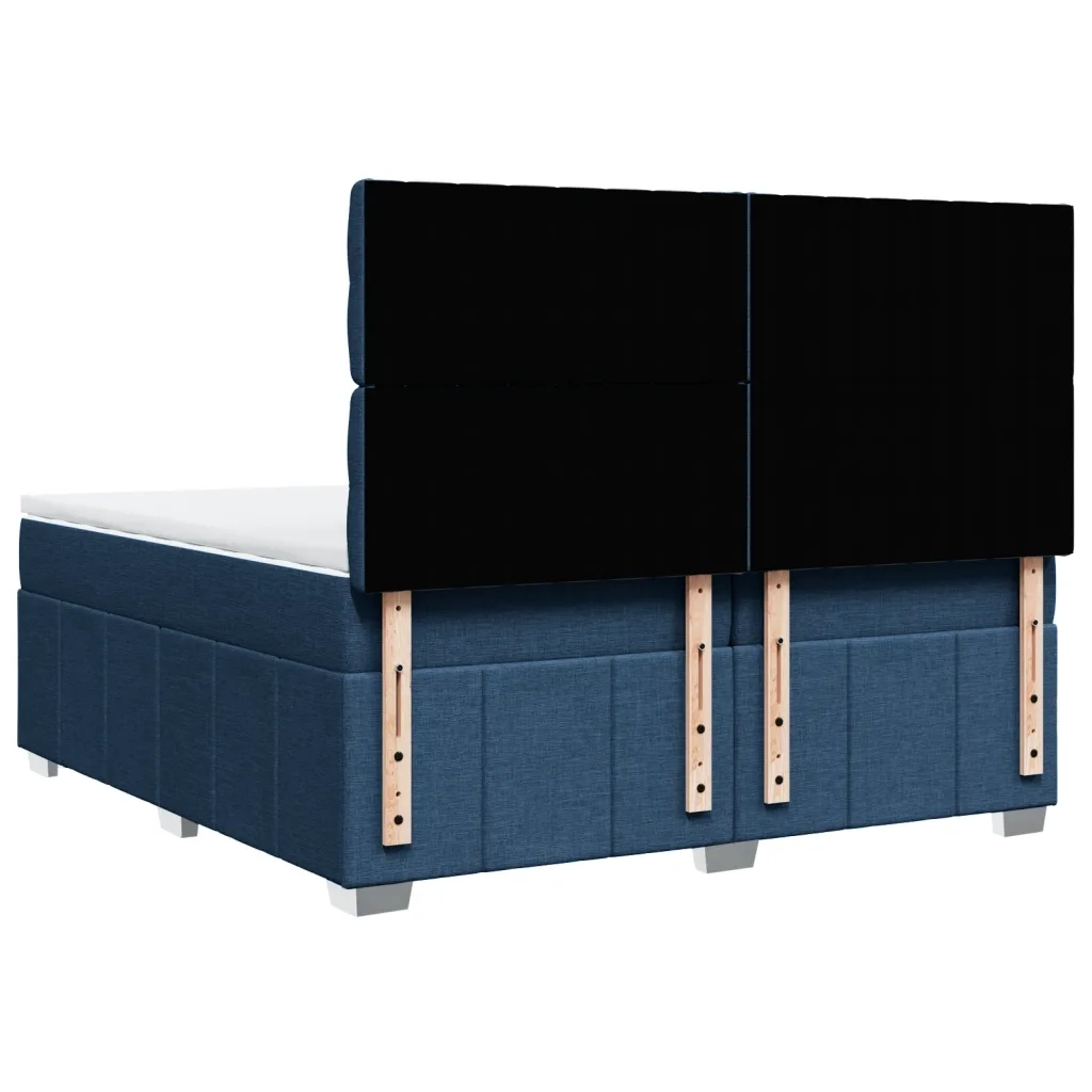 Giroletto a Molle con Materasso Blu 200x200 cm in Tessuto 3291788