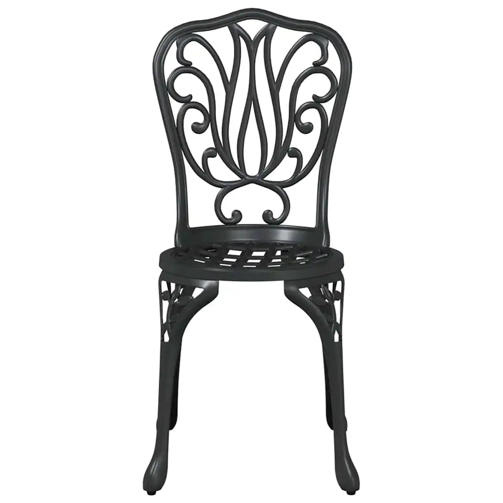 Set Bistro da Giardino 3 pz | Set Salotto da Giardino Nero Alluminio