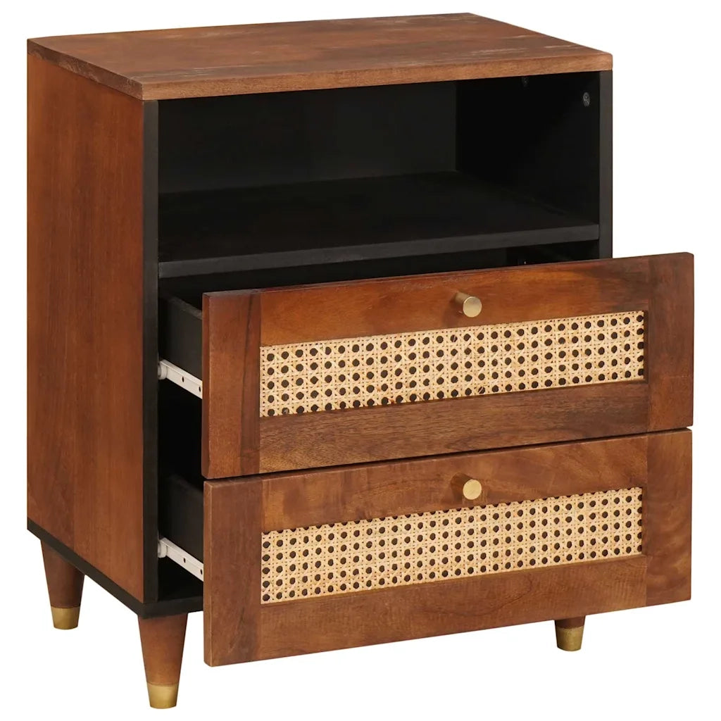 Comodini | Armadio da Notte | Mobiletto da notte con cassetto 50 x 33 x 62 cm Legno di mango massello