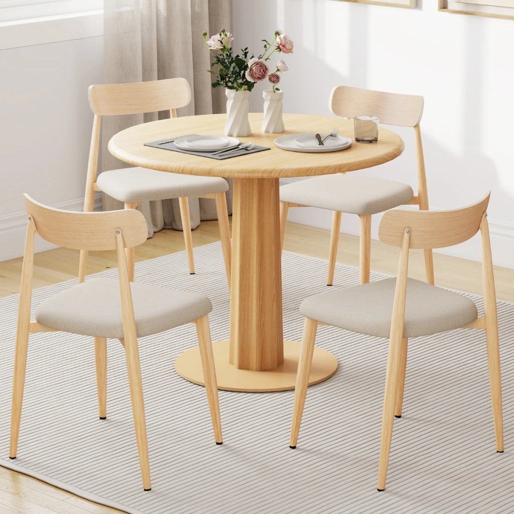 Set di 2 sedie da pranzo moderne con gambe in metallo robusto e seduta imbottita, Sedie senza braccioli per sala da pranzo-Sedie da pranzo