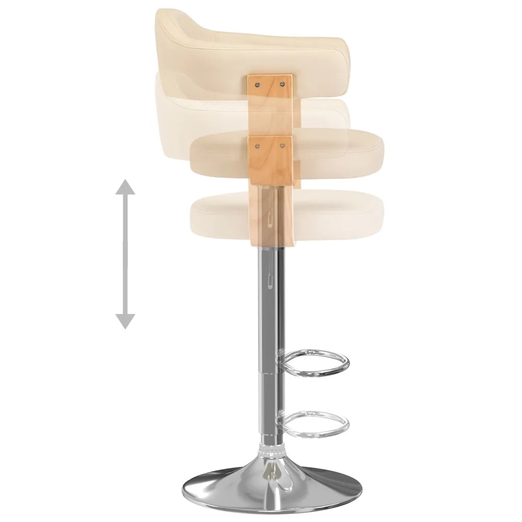 Sgabelli da Bar 2 pz Crema in Legno Curvo e Similpelle cod mxl 68896