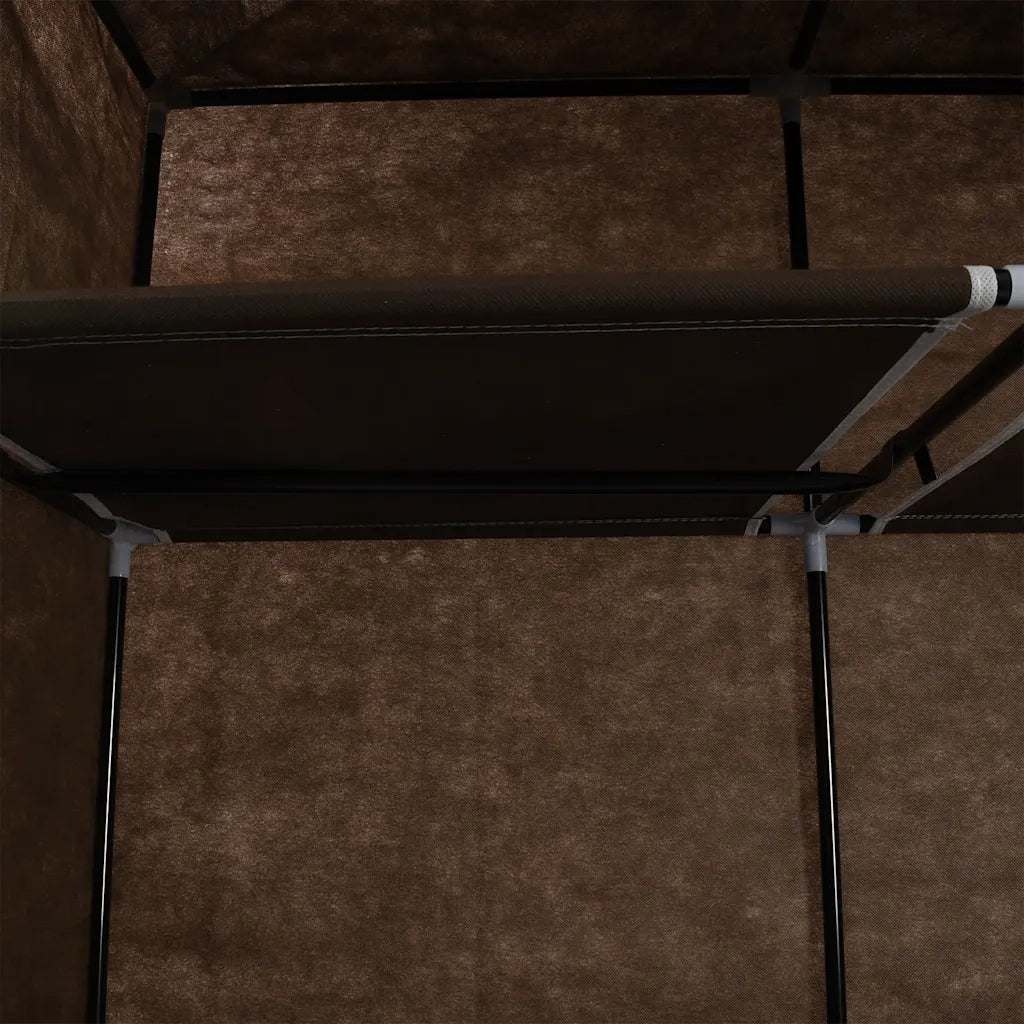 Armadio con Scomparti e Aste Marrone 150x45x175 cm in Tessuto 282454