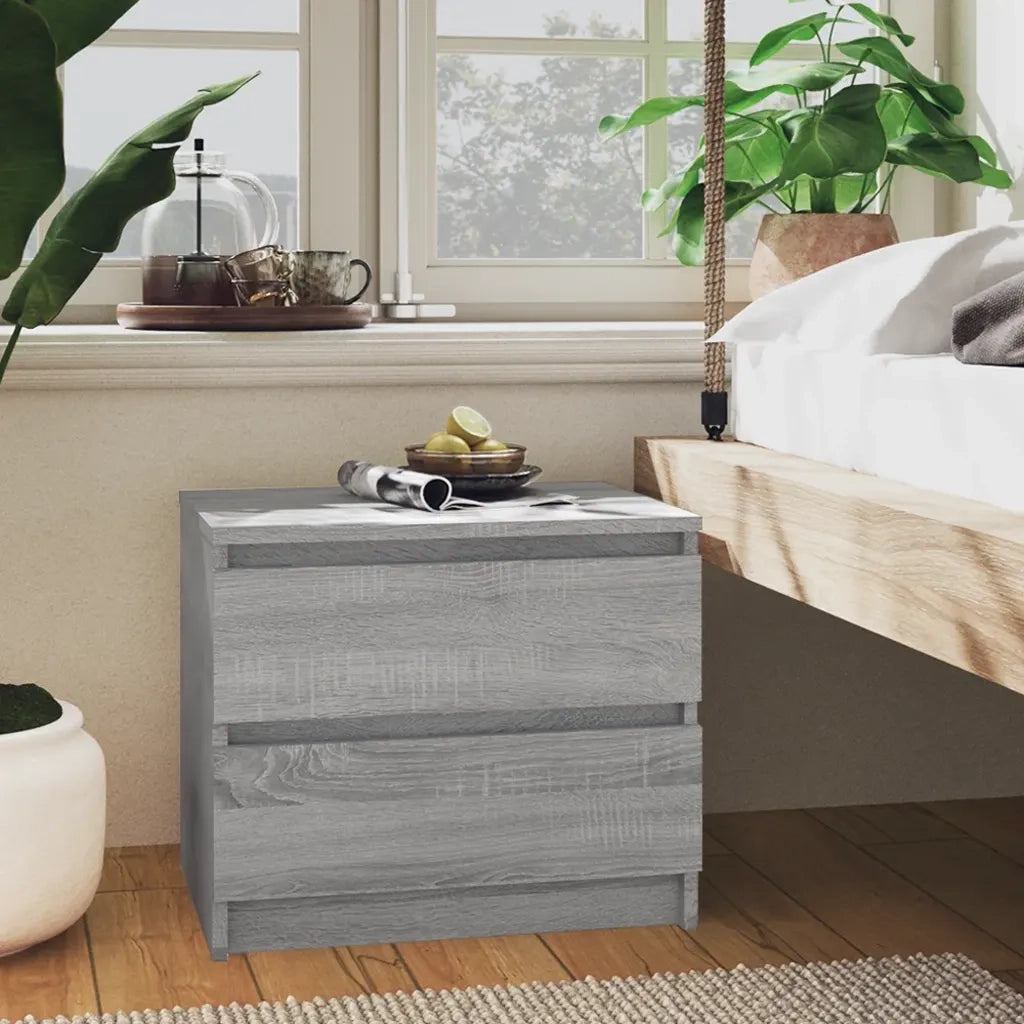 Comodino Grigio Sonoma 50x39x43,5 cm in Legno Multistrato 815824