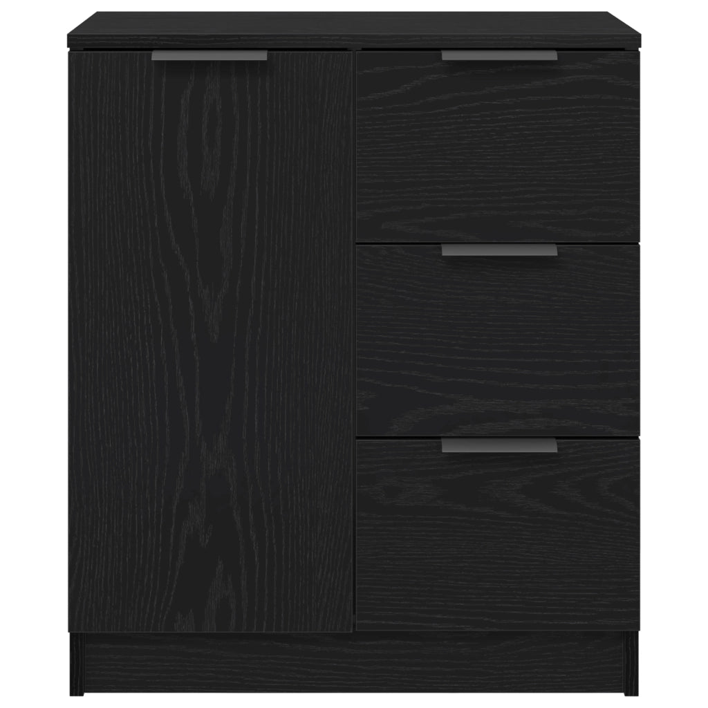 Sideboard Nero in Rovere 60x30x70 cm Realizzato in Legno Ingegnerizzato