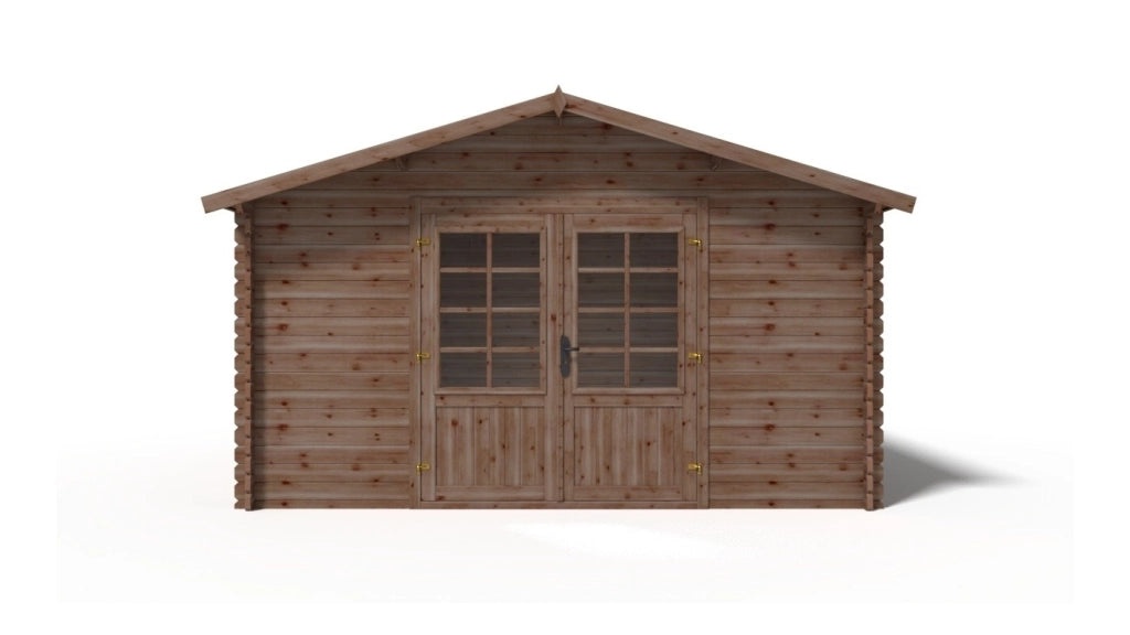 Casetta da giardino in legno - 15.2m2 - 3.9x3.9m - impregnata - 34mm - colore: marrone - DOM563 - ALTANKA