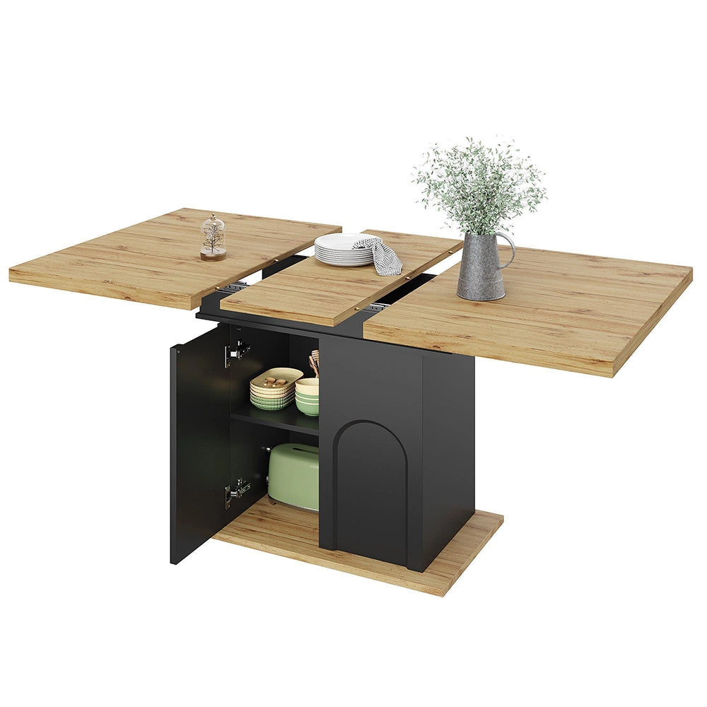Tavolo da pranzo estensibile - Xylo - 110-140¡Á80 cm - Per 4-6 persone con ripostiglio