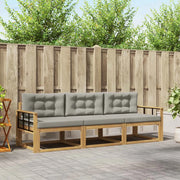 Set di divani da esterno 3 pcs Bianco e Grigio Chiaro