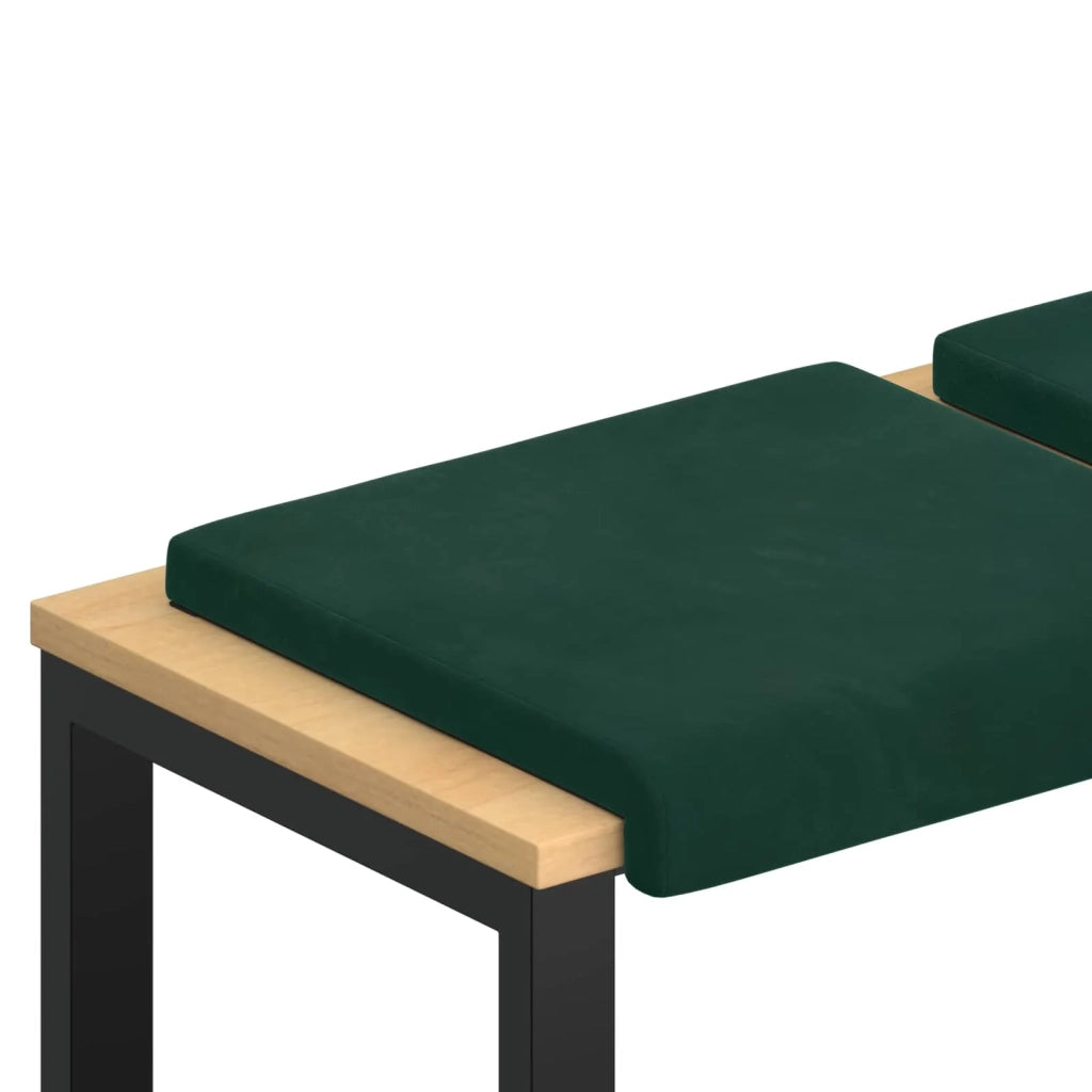 Cuscino per panchina 2 pcs Velluto Verde Scuro Profondità 35 cm 42043023
