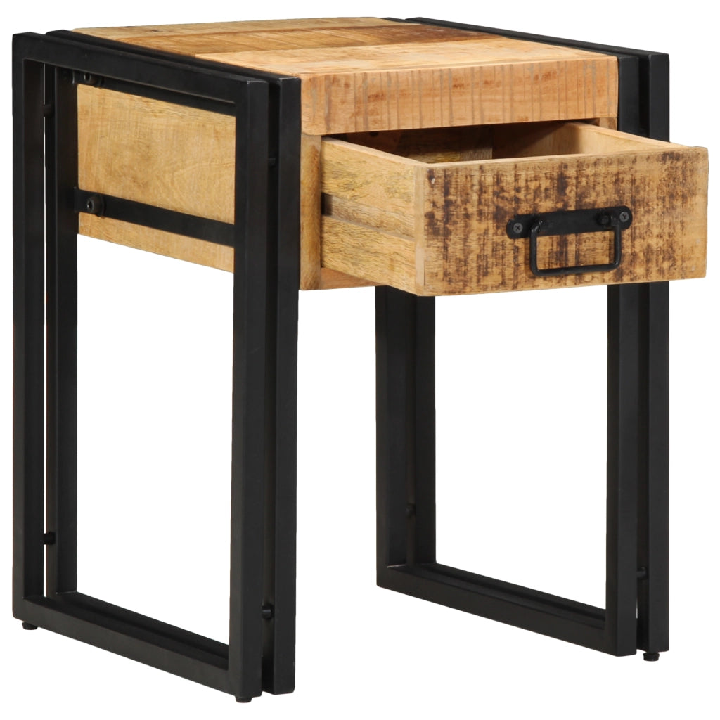 Tavolino  40x40x50 cm in legno massello di mango grezzo