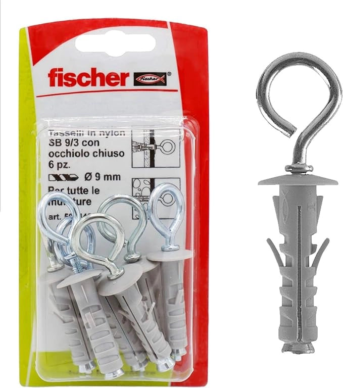 TASSELLO CON OCCHIOLO CHIUSO SB 9/3 - Ø 9x40 mm - 100 pezzi- FISCHER