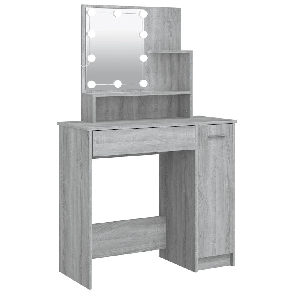 Toeletta con LED Grigio Sonoma 86,5x35x136 cm cod mxl 59915