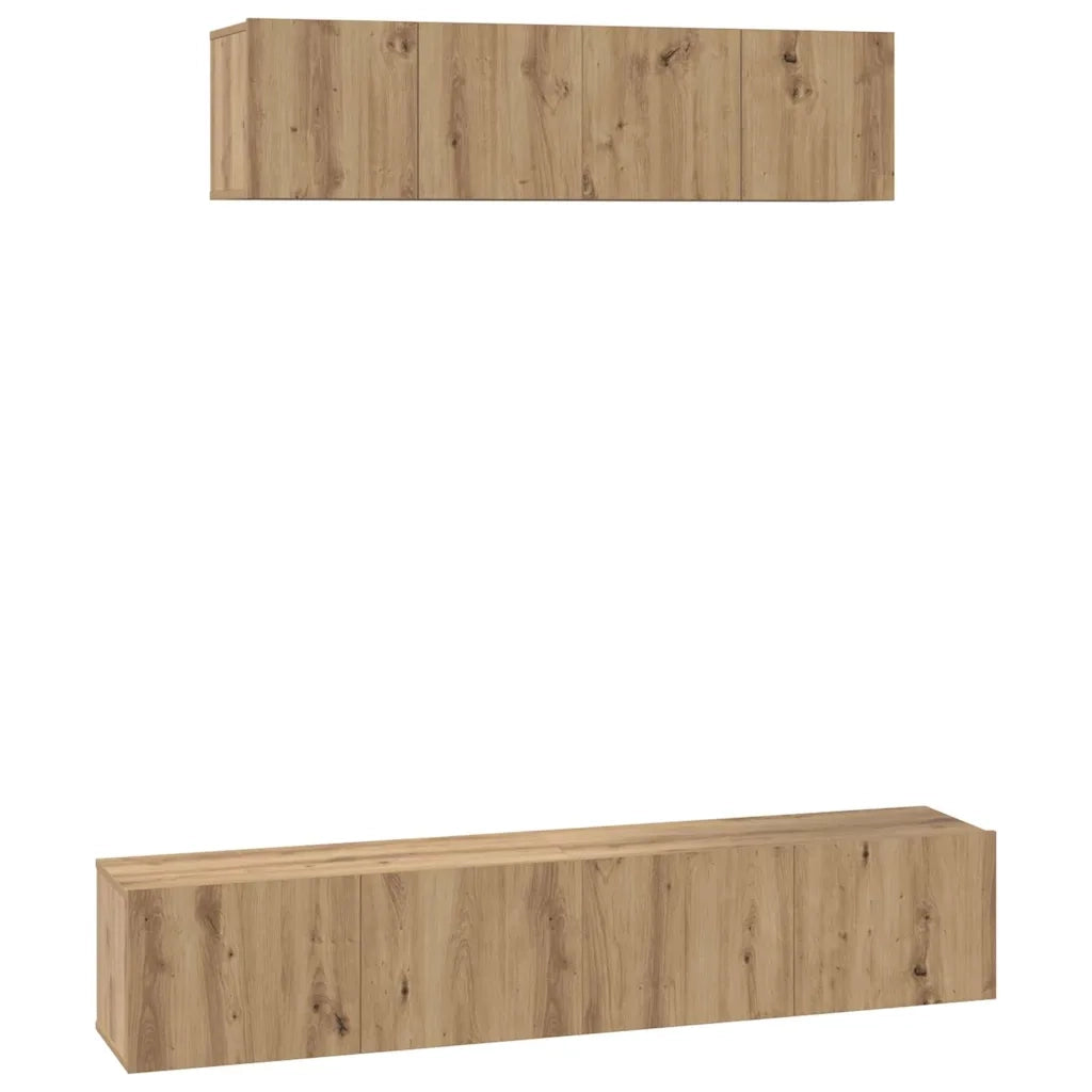 Set mobile TV 4 pcs Rovere artigianale Legno multistrato 3393362