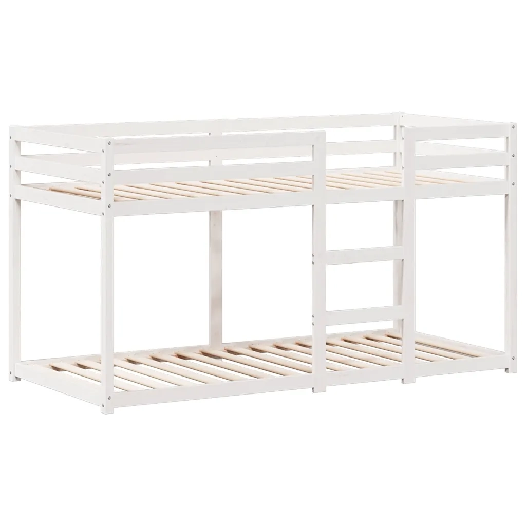 Letto singolo | Letto per adulti | Letto a Castello con Tetto Bianco 90x200 cm in Legno di Pino