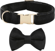 Cinturino per cani in velluto con fascia farfalla e fascia per cani rimovibile per matrimoni e compleanni - Nero XL - Adattabile e morbido cinturino per animali domestici