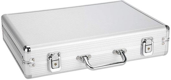 Orologio portatile, attraente e stile stabile e robusto cassa in lega di alluminio da 24 riquadri con coperchio per uso domestico e di viaggio