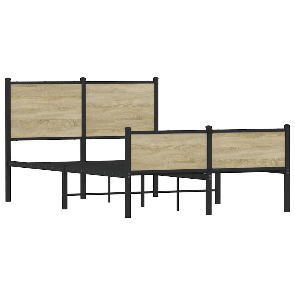 Giroletto senza Materasso in Metallo-Struttura Letto Rovere Sonoma 120x190 cm 419372