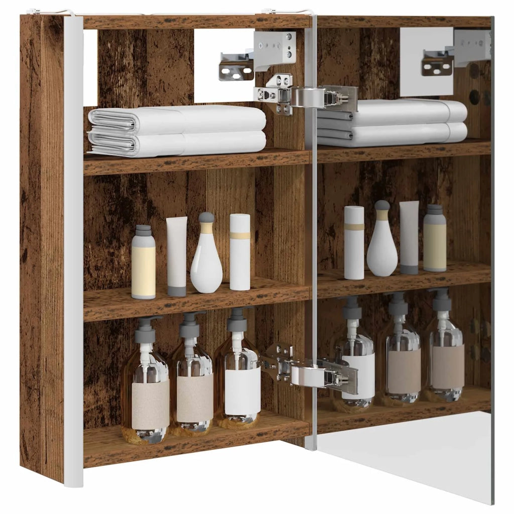 Mobiletto per specchio da bagno Legno vecchio 33 x 11,5 x 50 cm