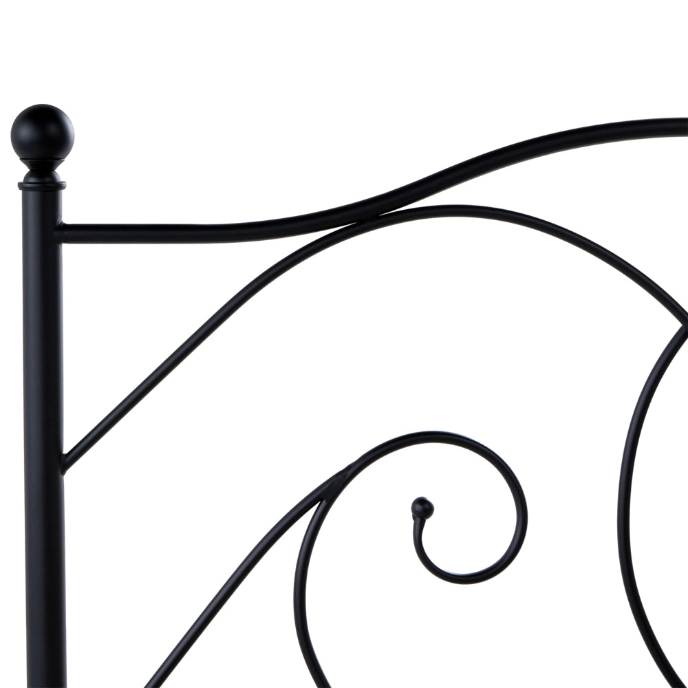 Letto matrimoniale 120 x 200 cm Rete a doghe con struttura in metallo Nero Retro