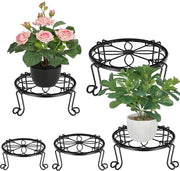 Set di supporti per piante in metallo - supporti per piante in acciaio inossidabile - 5 pezzi - robusti per esterno e interno - supporto decorativo per vasi fiorali per giardini e abitazioni