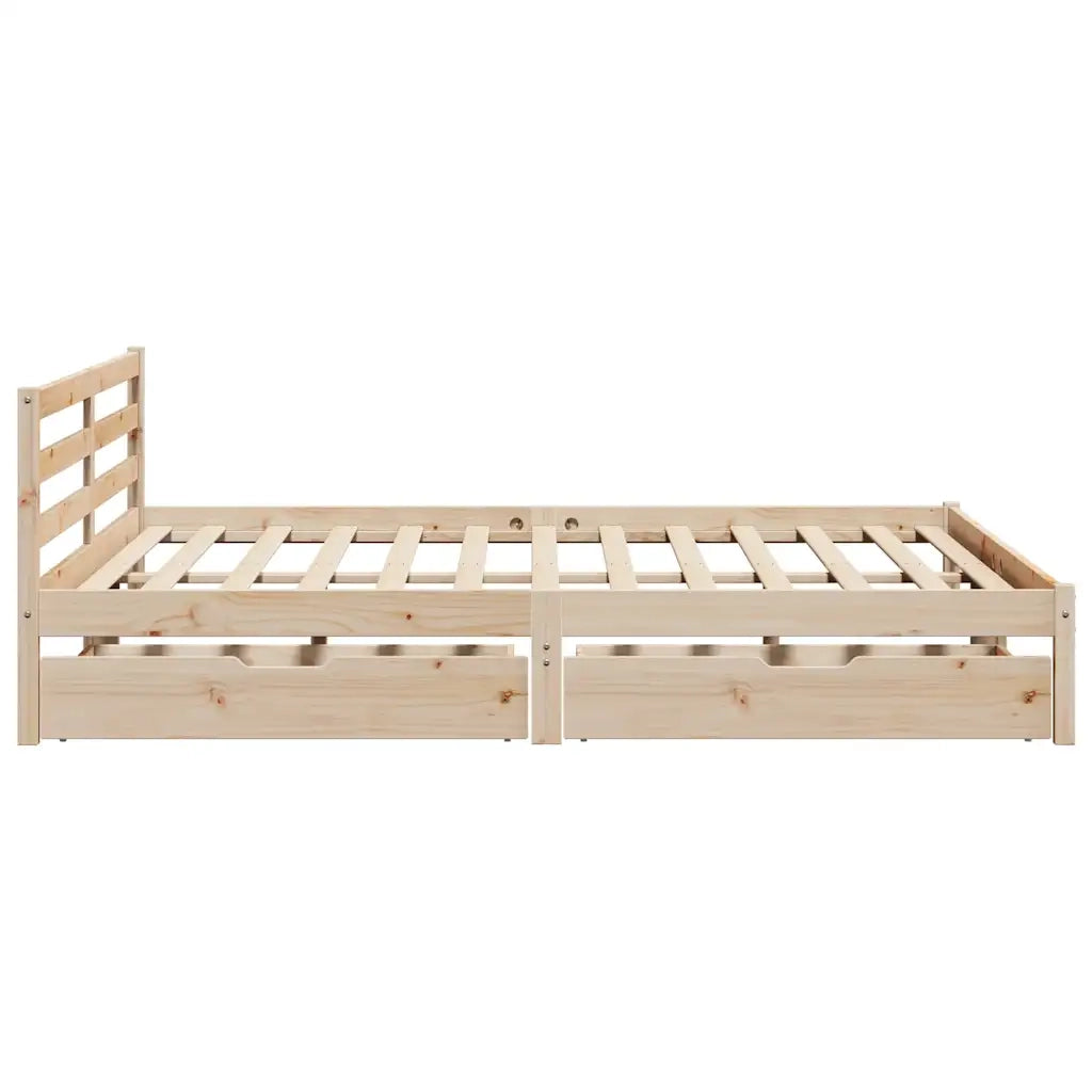 Letto senza Materasso 180x200 cm in Legno Massello di Pino