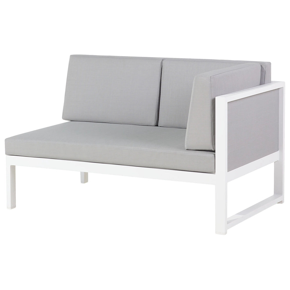 Set Conversazione Cornice Alluminio Grigio Chiaro Modulare Forma L da esterno