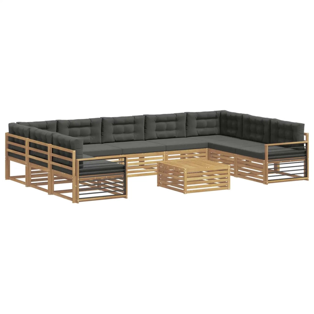 Set di divani da esterno con cuscino 10 pcs Bianco e Antracite 3391207