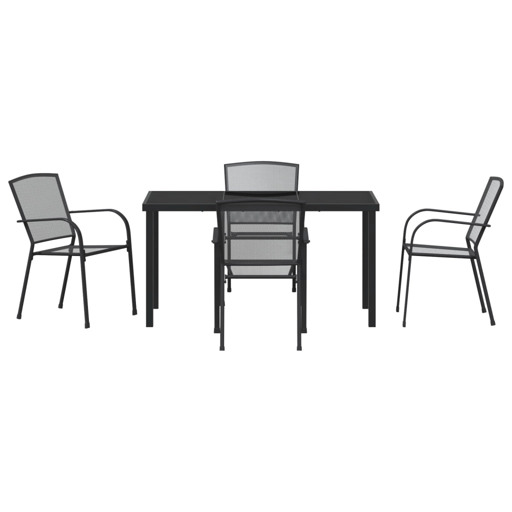 Set da Pranzo da Giardino 5 Pezzi in Acciaio Antracite